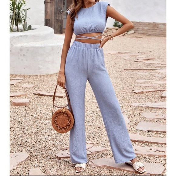 Blue 2 piece co-ord pants set - Picture 3 of 3